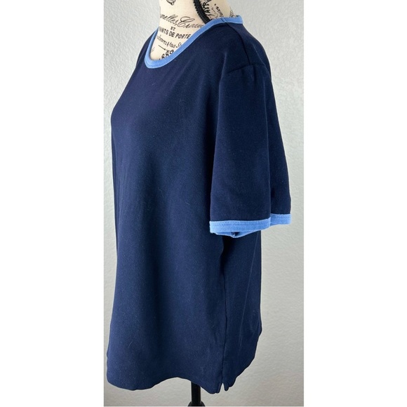 LAUREN Ralph Lauren Women's Short Sleeve Navy Shirt, size 2X - Picture 4 of 7